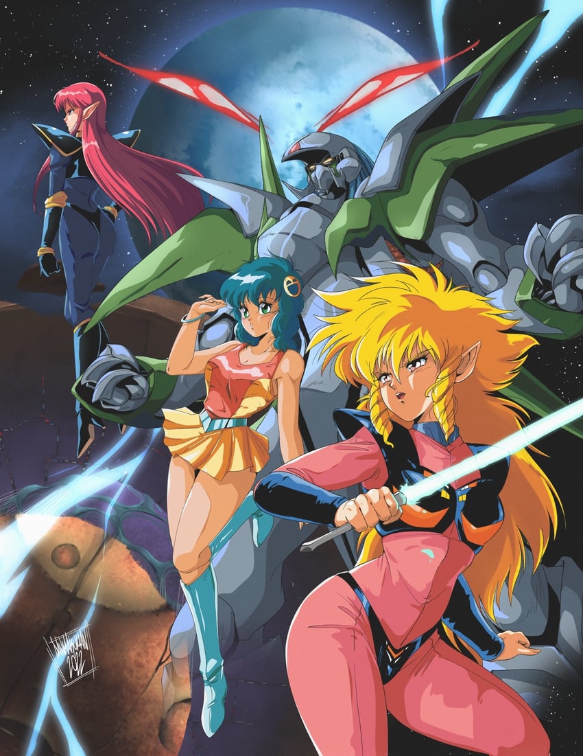 iczer-1, iczer-2, kanou nagisa, and iczer robo (iczer and 1 more) drawn by danmakuman