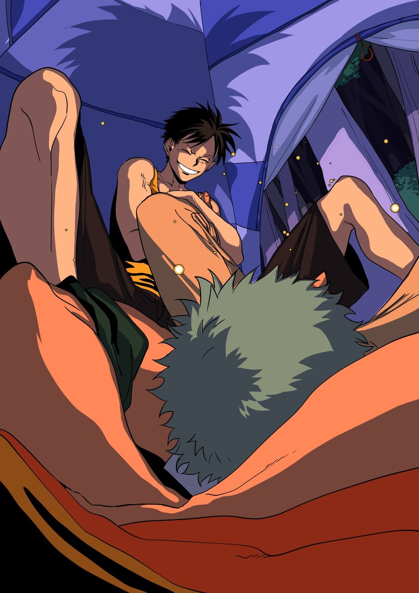 monkey d. luffy and roronoa zoro (one piece) drawn by beast_romance