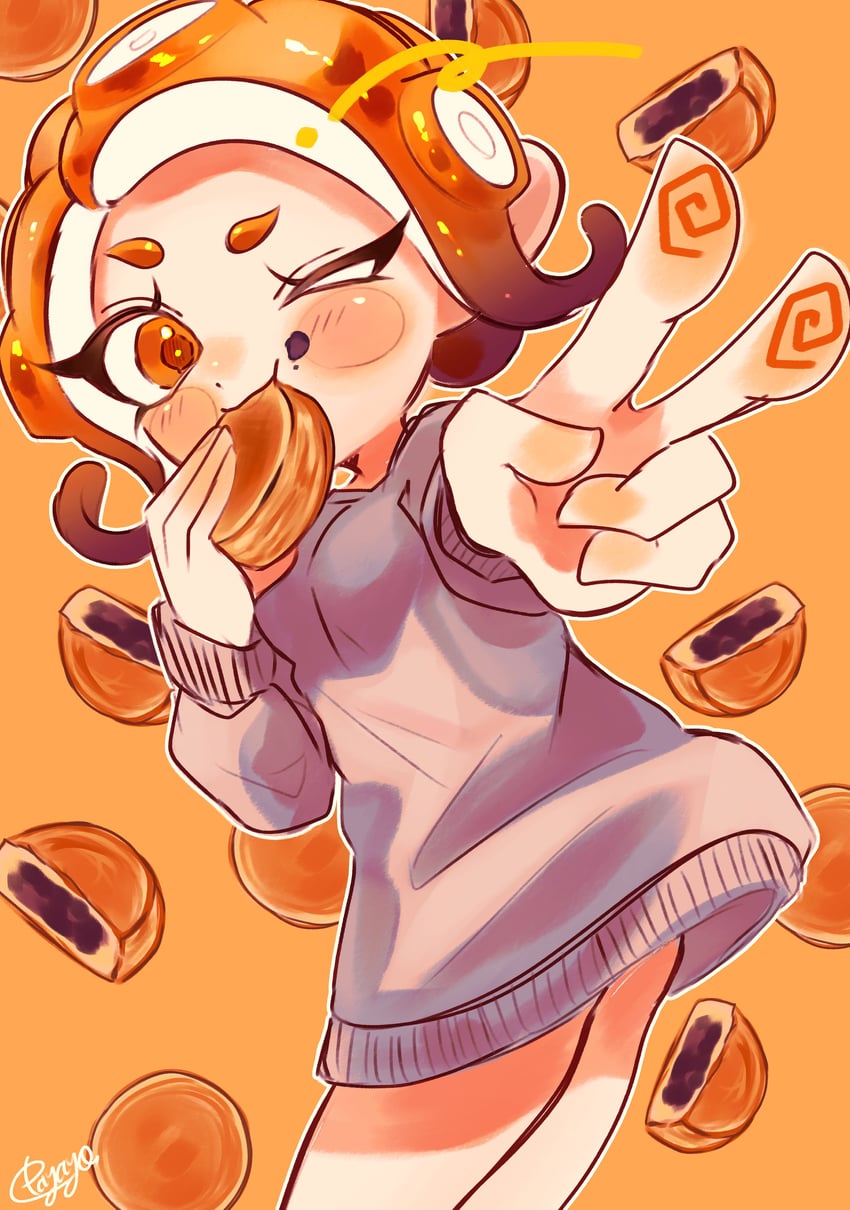 octoling player character and octoling girl (splatoon and 1 more) drawn by payayo884