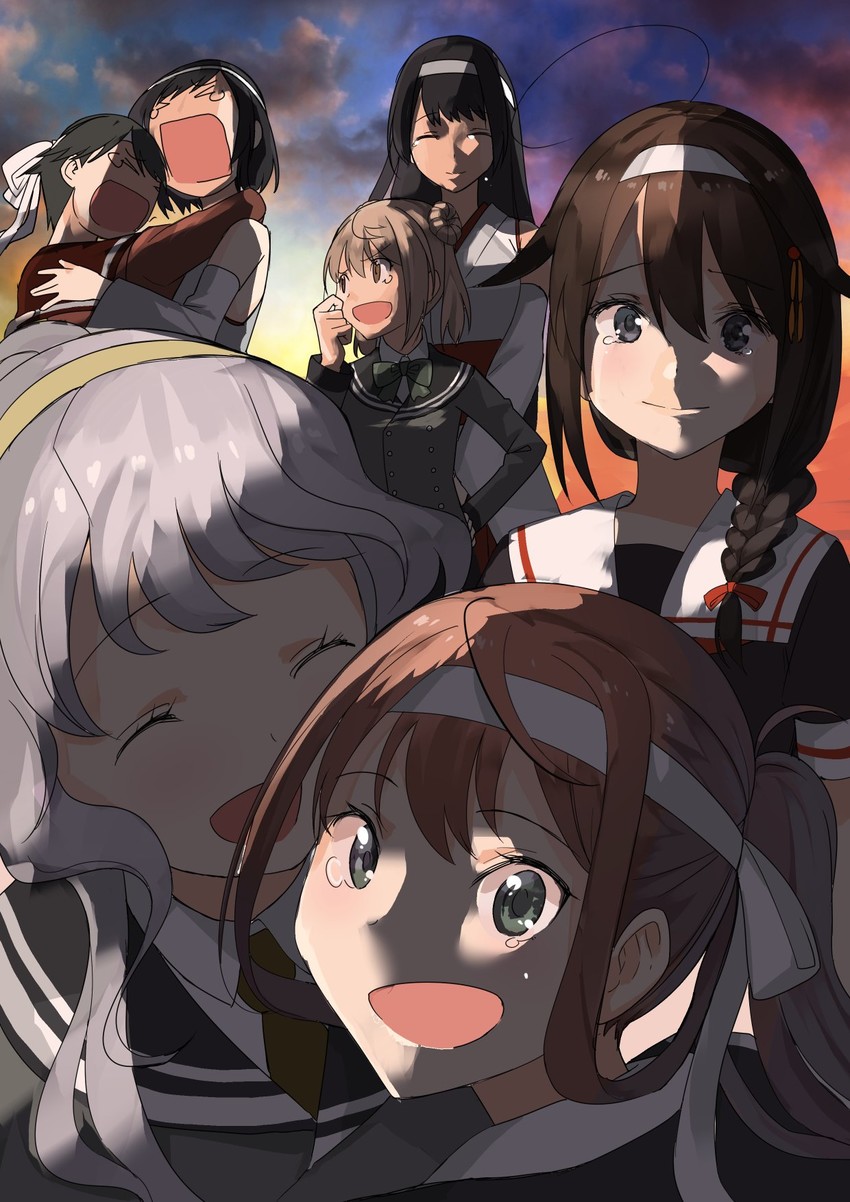shigure, shigure kai ni, yamashiro, fusou, mogami, and 5 more (kantai collection) drawn by masukuza_j