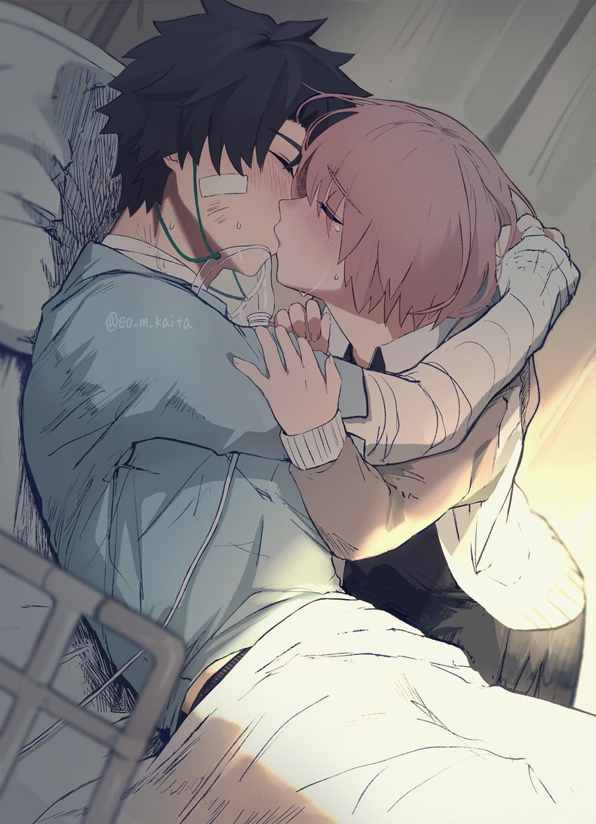 mash kyrielight and fujimaru ritsuka (fate and 1 more) drawn by kaita_(mokamilkcup)
