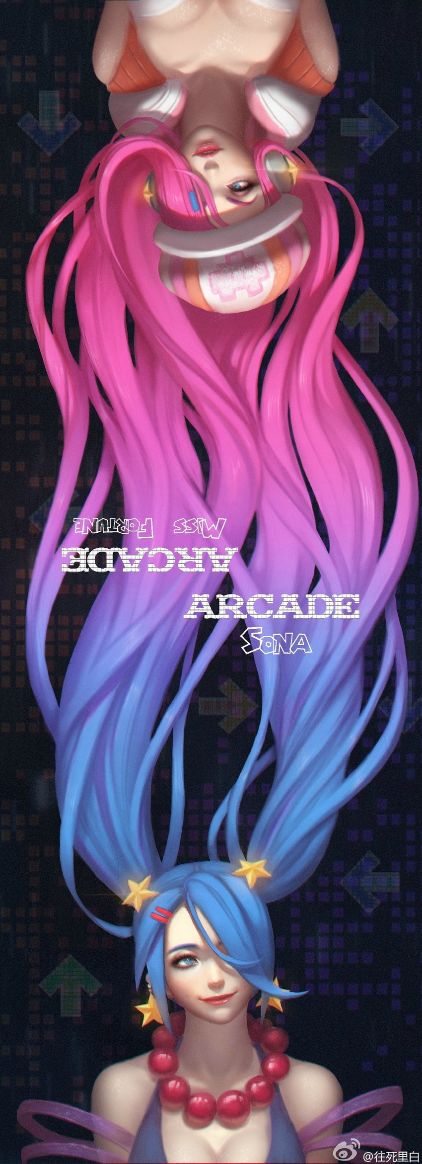sona, miss fortune, arcade sona, and arcade miss fortune (league of legends) drawn by cjh123456