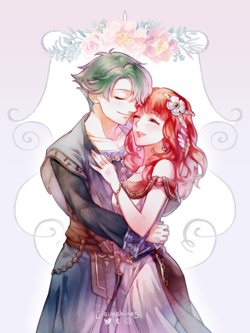 celica and alm (fire emblem and 2 more) drawn by liefe