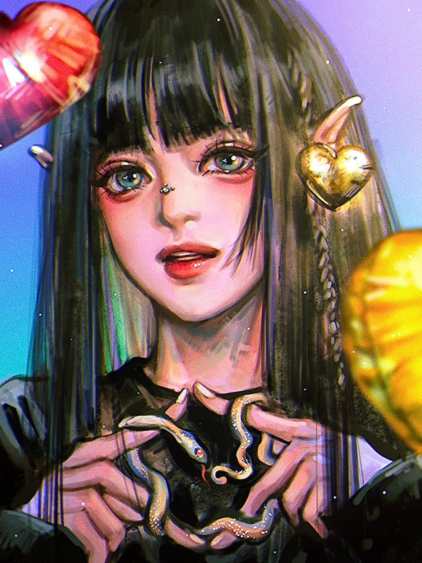 hanni (real life and 1 more) drawn by mantang_hua
