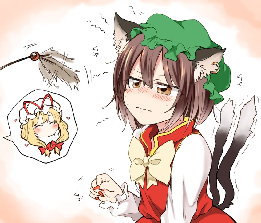 yakumo yukari and chen (touhou) drawn by nanana_(chicken_union)