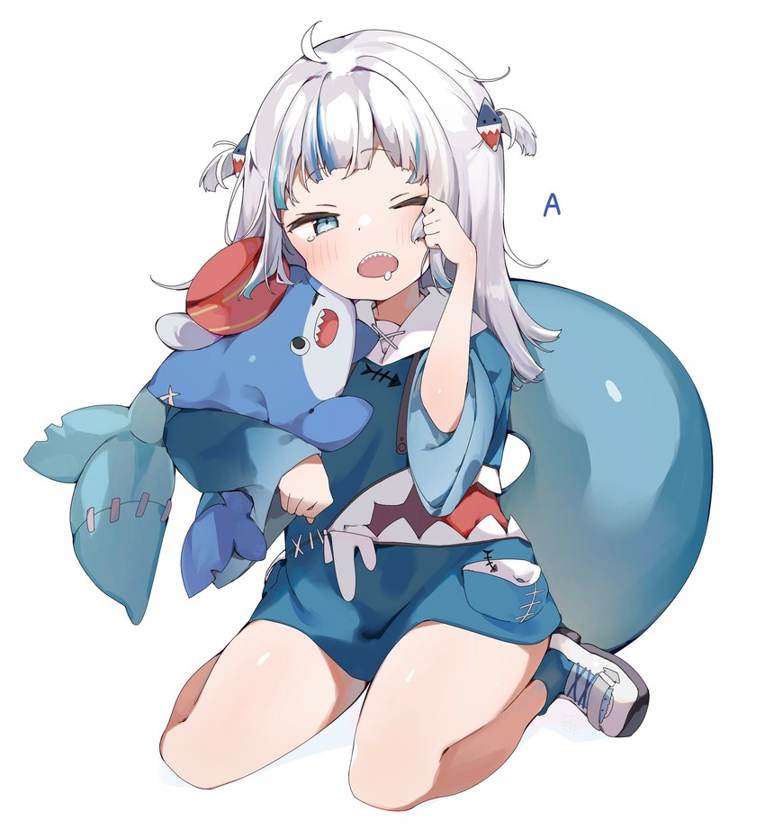 gawr gura and bloop (hololive and 1 more) drawn by shin_no_tenpii