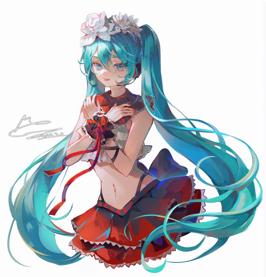hatsune miku (vocaloid and 1 more) drawn by memory_mie