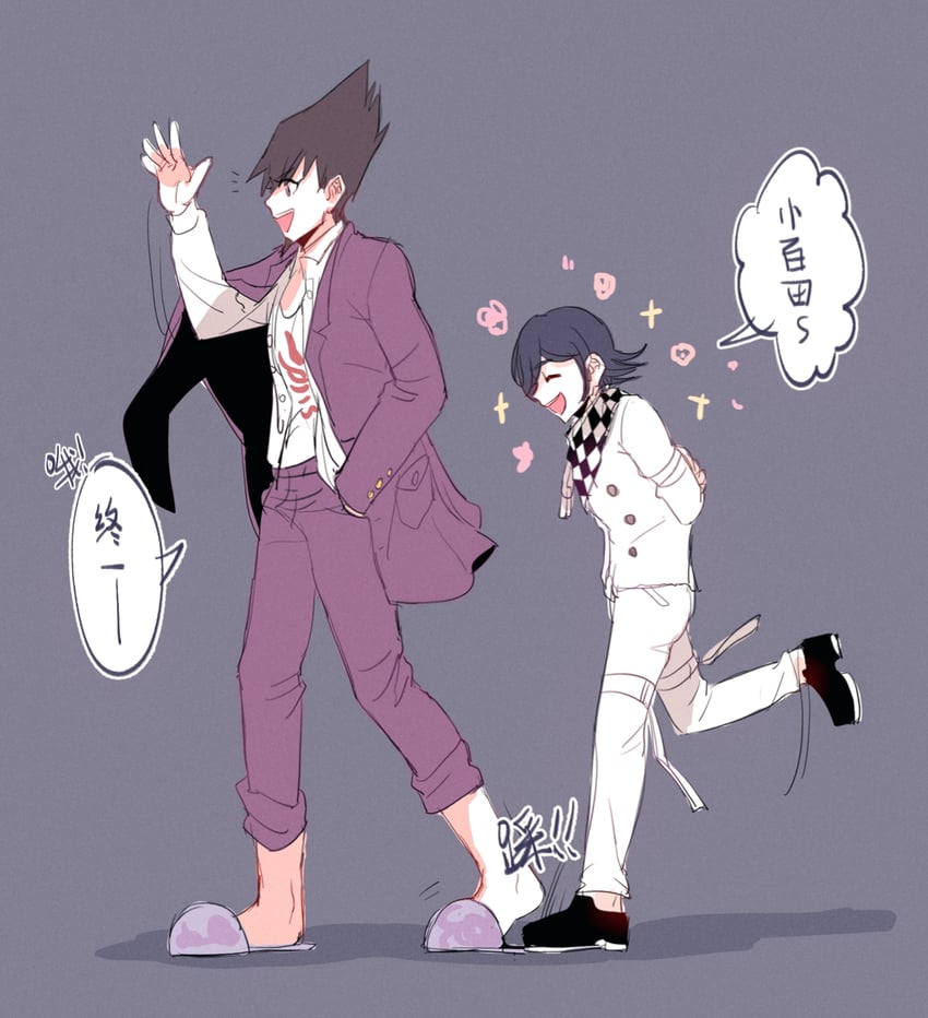 oma kokichi and momota kaito (danganronpa and 1 more) drawn by yanglao_paopaoren