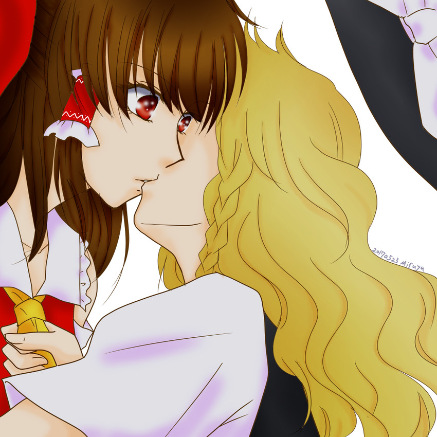 hakurei reimu and kirisame marisa (touhou) drawn by mifuyu_gekkou
