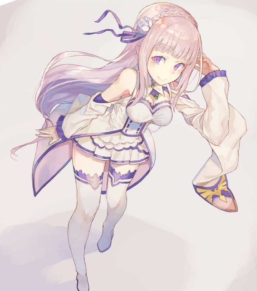 emilia (re:zero kara hajimeru isekai seikatsu) drawn by kikkaiki