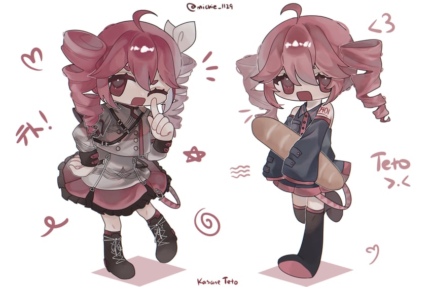 kasane teto (utau and 1 more) drawn by michie_1129
