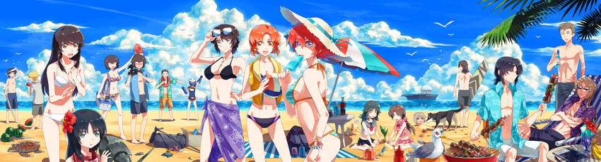minashiro soushi, makabe kazuki, nishio rina, tatekami seri, minashiro orihime, and 14 more (soukyuu no fafner) drawn by caritas666