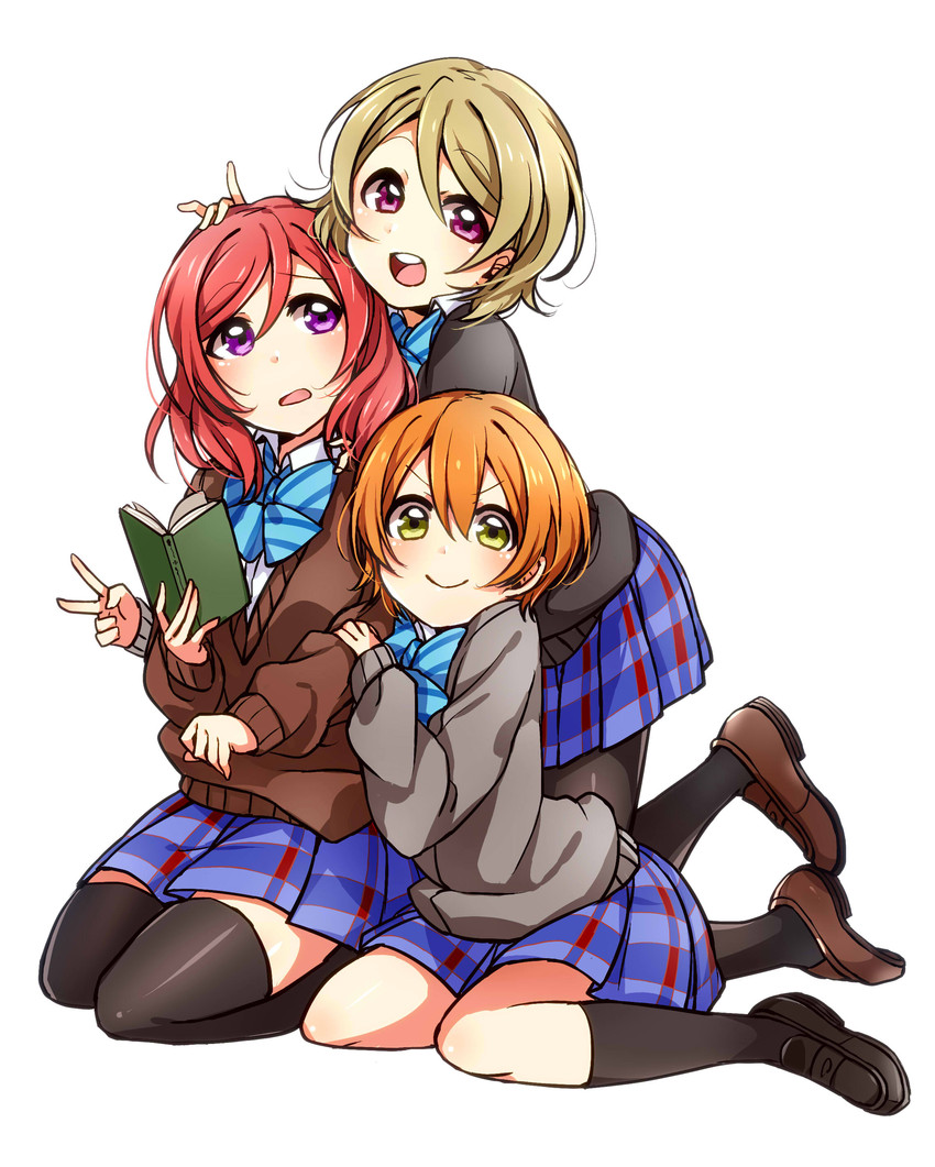 nishikino maki, hoshizora rin, and koizumi hanayo (love live! and 1 more) drawn by hotechige