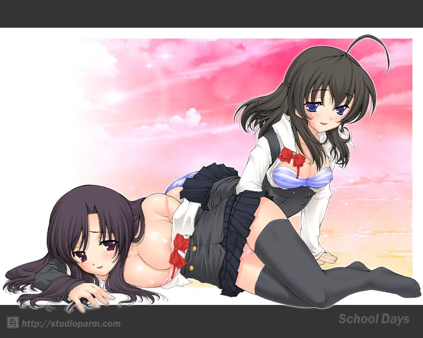 katsura kotonoha and saionji sekai (school days) drawn by kotobuki_utage