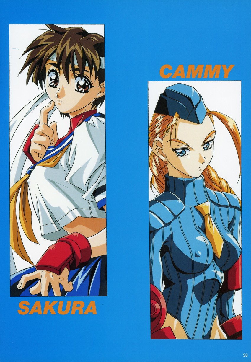 cammy white and kasugano sakura (street fighter and 1 more) drawn by yokota_mamoru