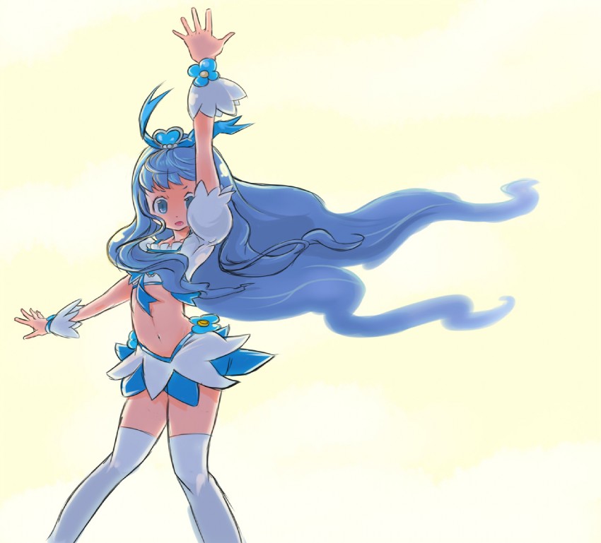 kurumi erika and cure marine (precure and 1 more) drawn by okera