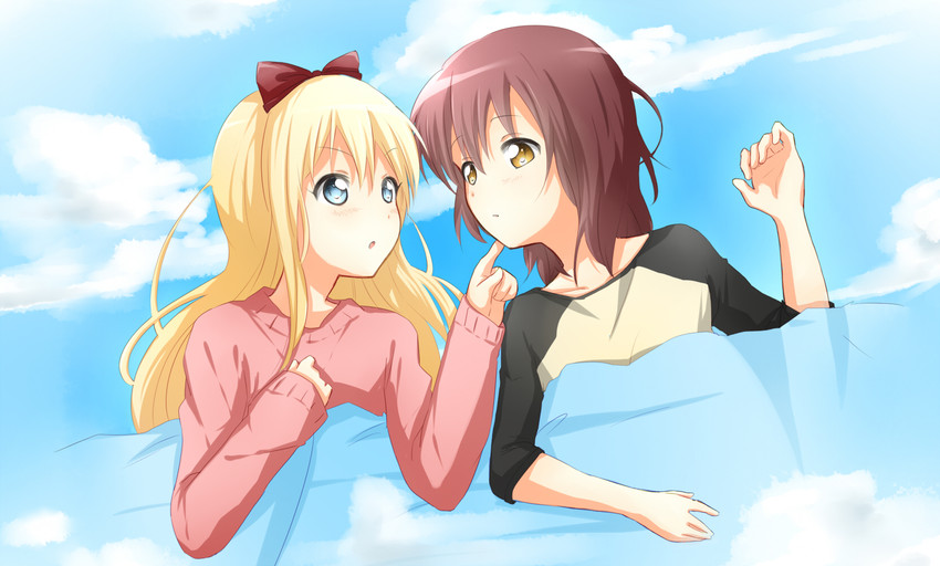 toshinou kyouko and funami yui (yuruyuri) drawn by sakura_ai_ke