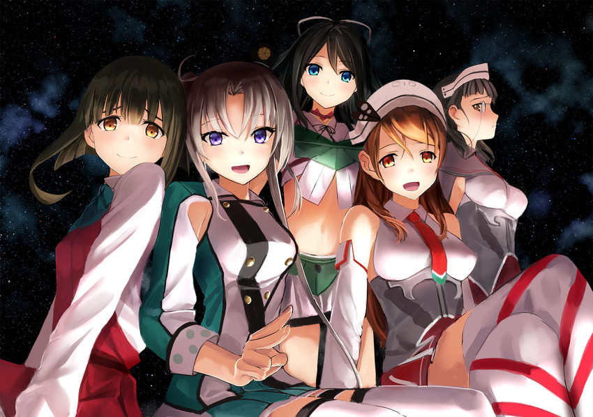 katsuragi, takanami, littorio, roma, and akitsushima (kantai collection) drawn by akabane_rin
