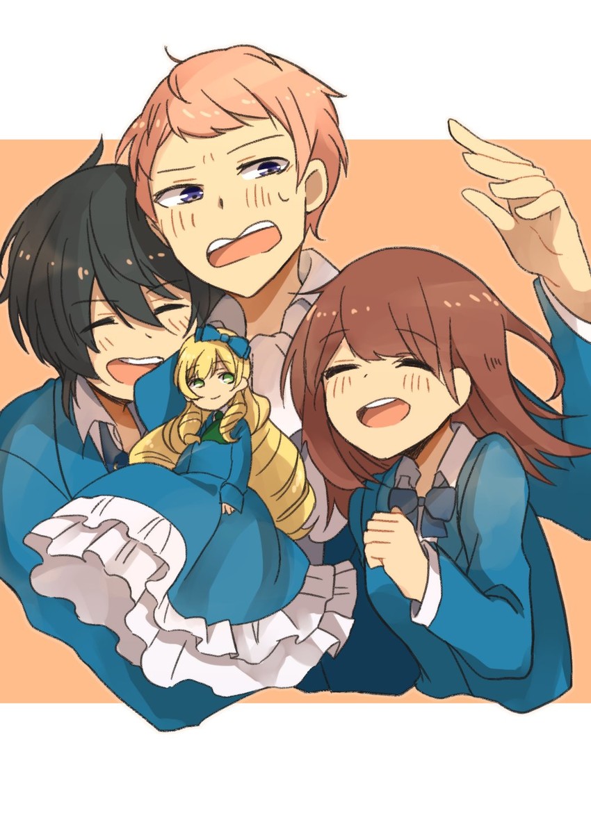 kagehira mika, itsuki shu, anzu, and mademoiselle (ensemble stars!) drawn by hyaku_(pixiv_1804749)