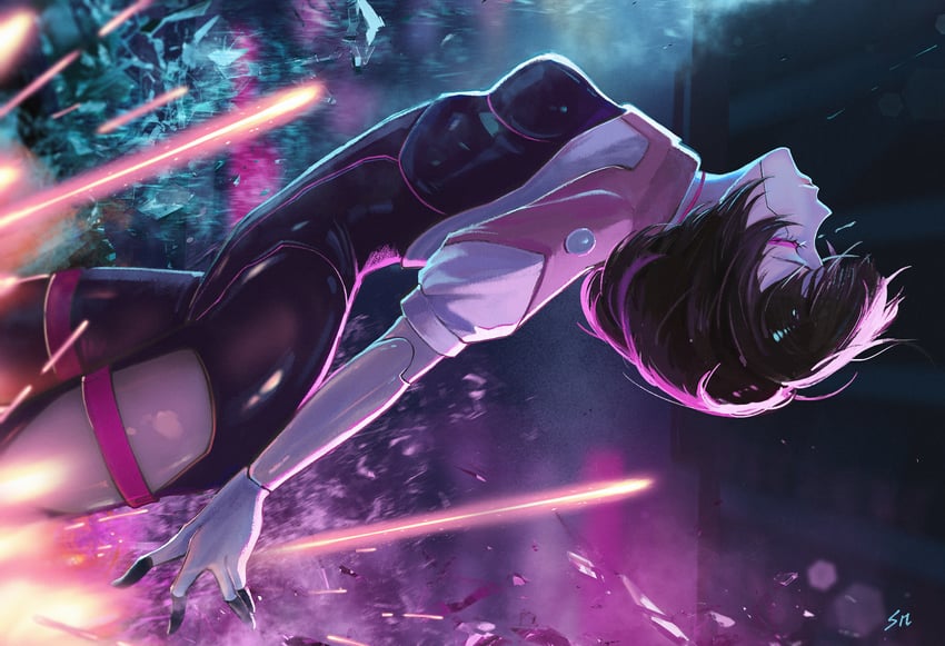 sasha (cyberpunk and 1 more) drawn by hei_mao_dan_dan