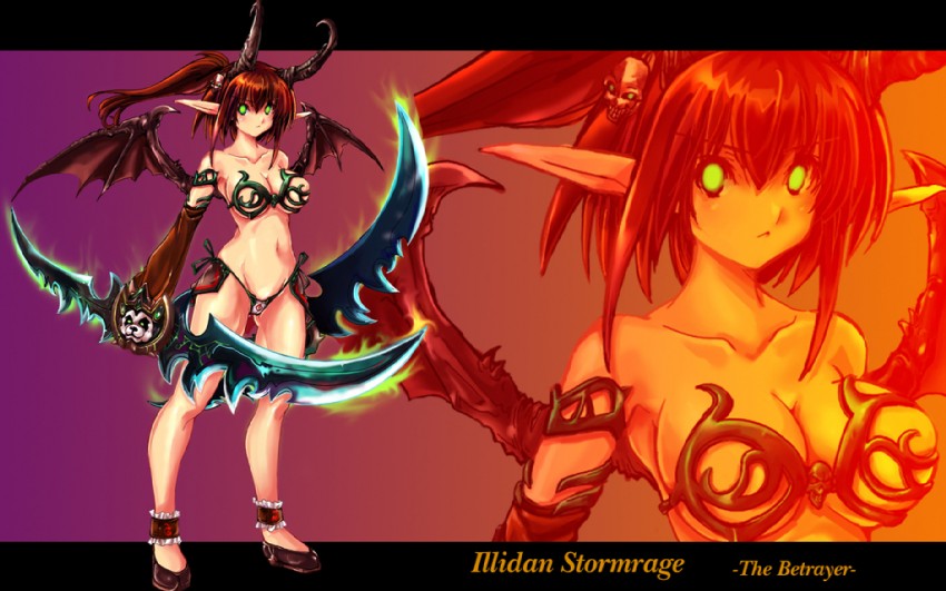 demon hunter and illidan stormrage (warcraft and 1 more) drawn by nefarian