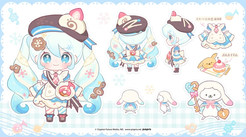 hatsune miku, yuki miku, and rabbit yukine (vocaloid) drawn by kuro_(cold_air)