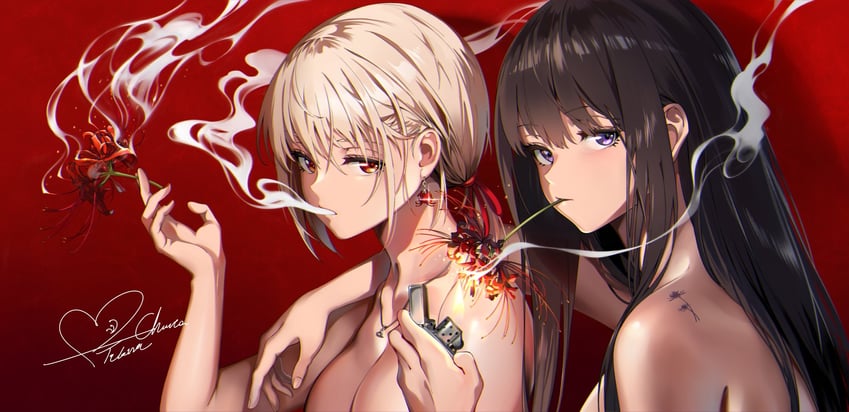 nishikigi chisato and inoue takina (lycoris recoil) drawn by neko_(yanshoujie)