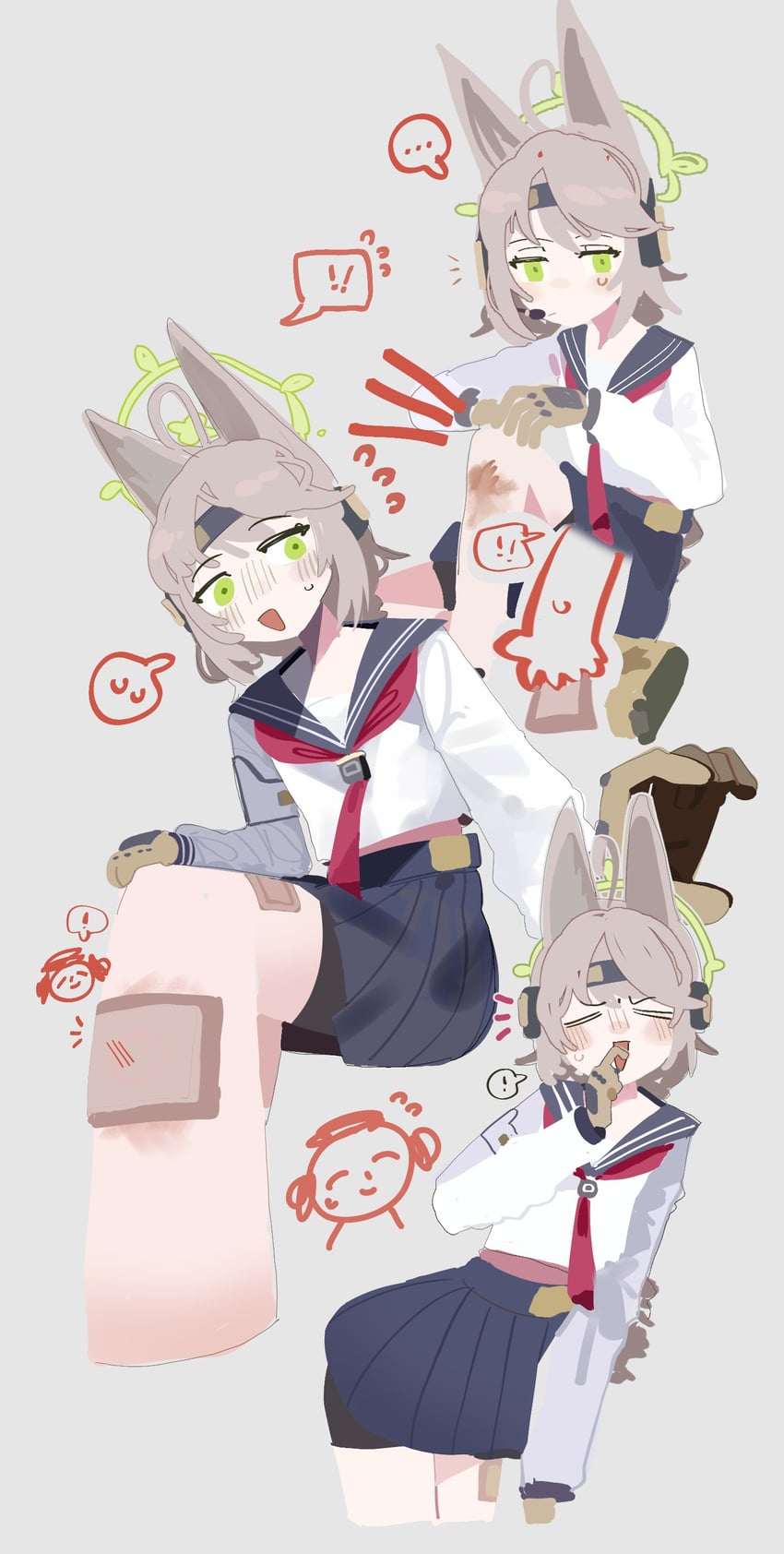 sensei, doodle sensei, and otogi (blue archive) drawn by odmised