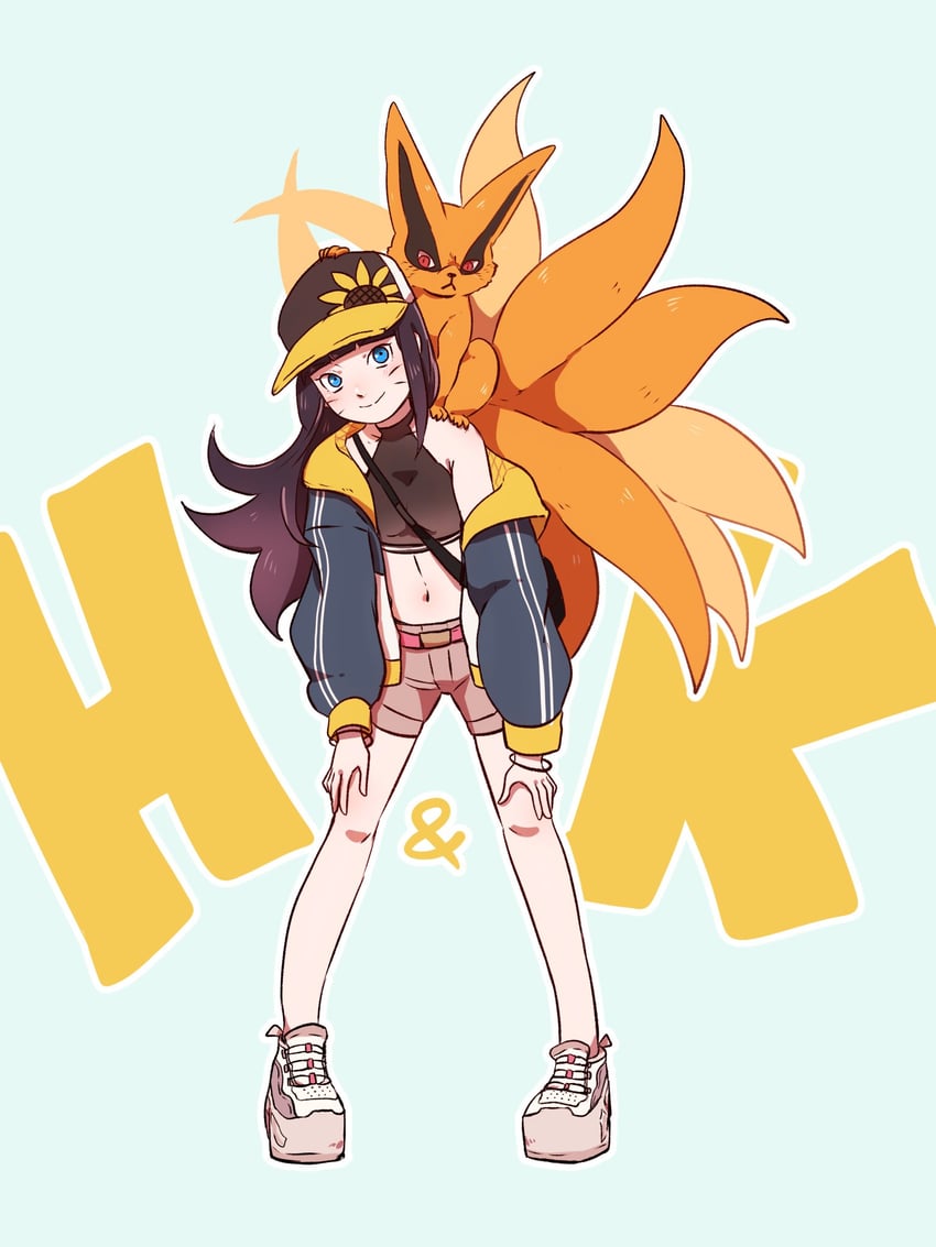 uzumaki himawari and kurama (naruto and 1 more) drawn by mizuto_(o96ap)