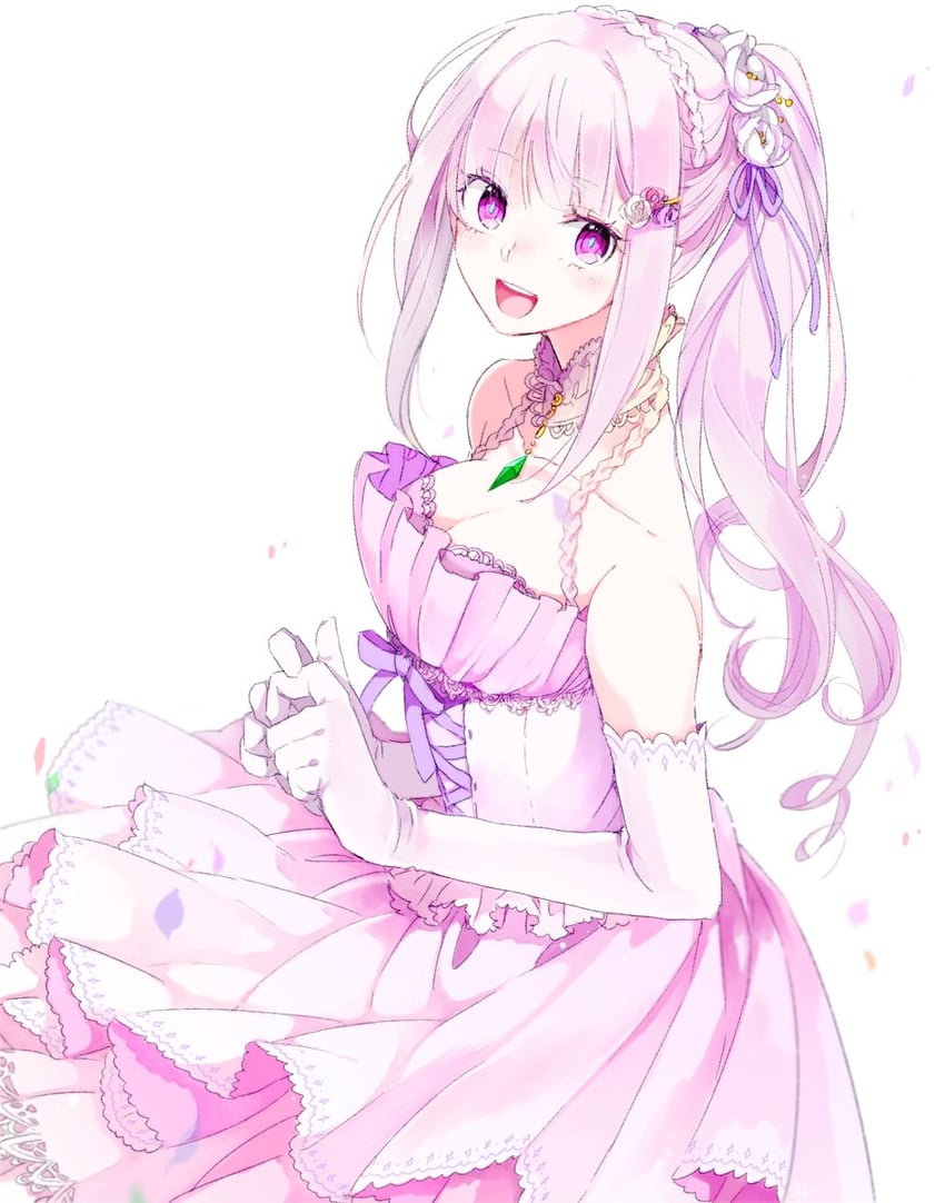 emilia (re:zero kara hajimeru isekai seikatsu) drawn by wa--ka