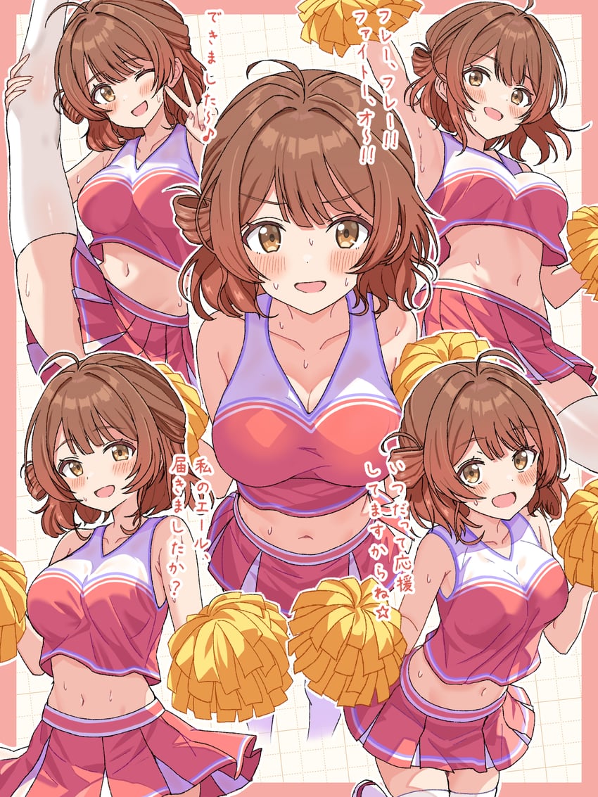 hanami ume (idolmaster and 1 more) drawn by hiyoko_neneko