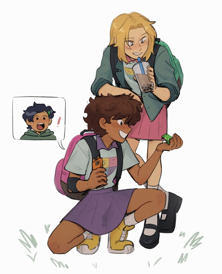 sasha waybright, anne boonchuy, and marcy wu (amphibia) drawn by byubiyubi