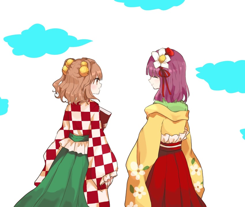 hieda no akyuu and motoori kosuzu (touhou) drawn by zabuton_(mgdw5574)