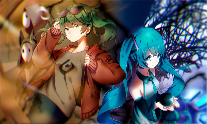hatsune miku (vocaloid and 1 more) drawn by myong_ha