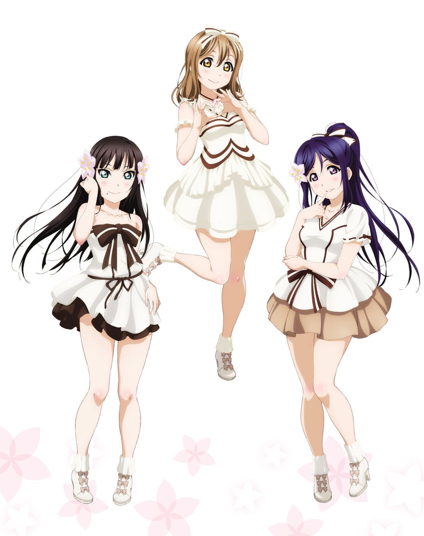 matsuura kanan, kurosawa dia, and kunikida hanamaru (love live! and 1 more)