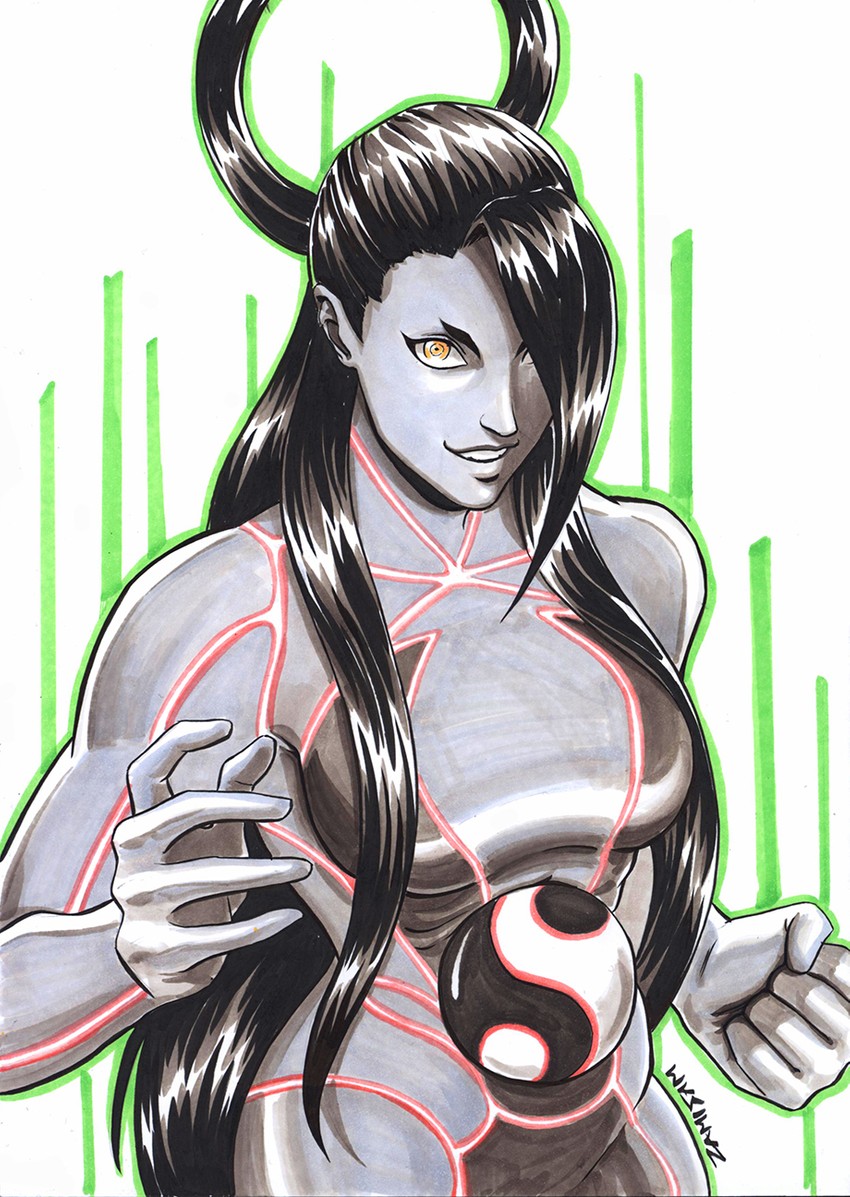 female seth (street fighter and 1 more) drawn by zamisam