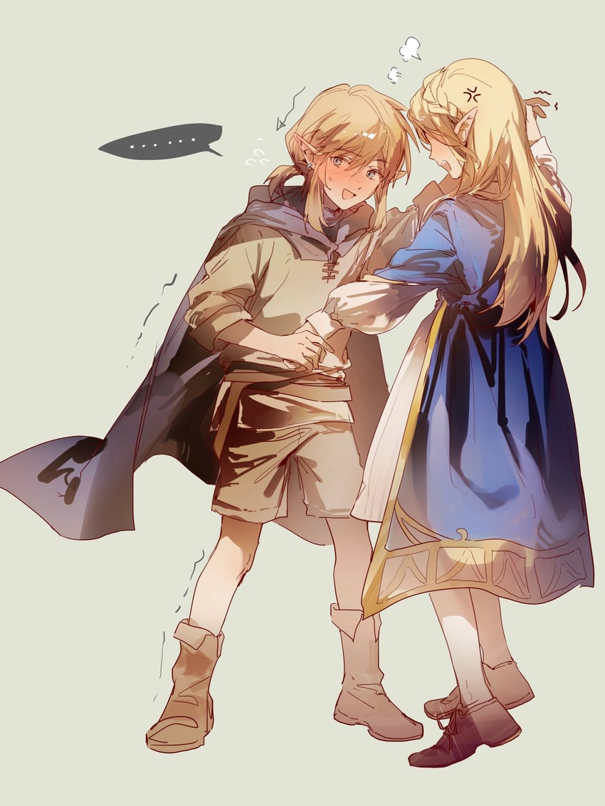 link and princess zelda (the legend of zelda and 1 more) drawn by yuno_11_02