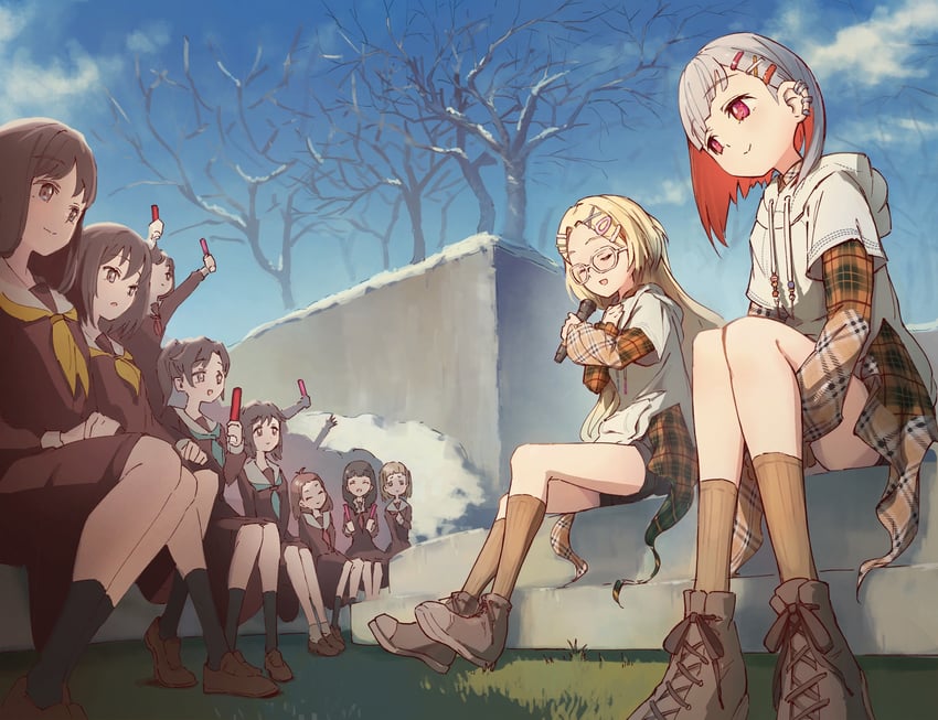 yugiri tsuzuri, osawa rurino, cina, aena, and biwako (love live! and 1 more) drawn by lao_ren_xing