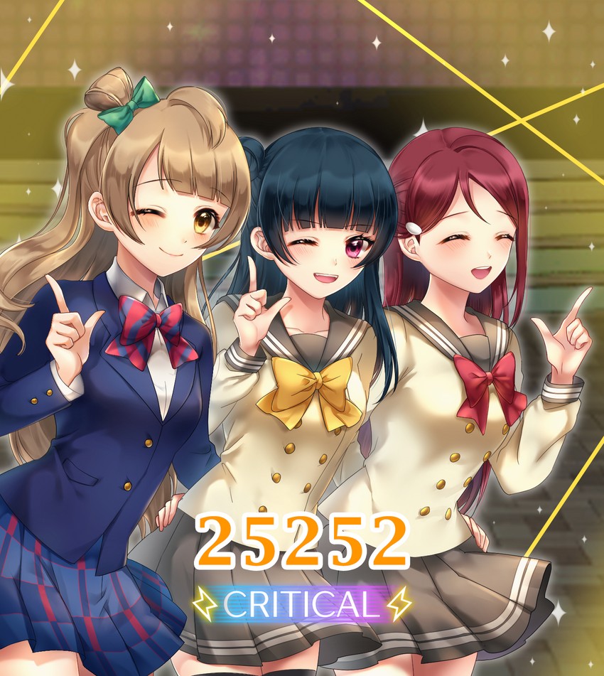 minami kotori, tsushima yoshiko, and sakurauchi riko (love live! and 3 more) drawn by haruming