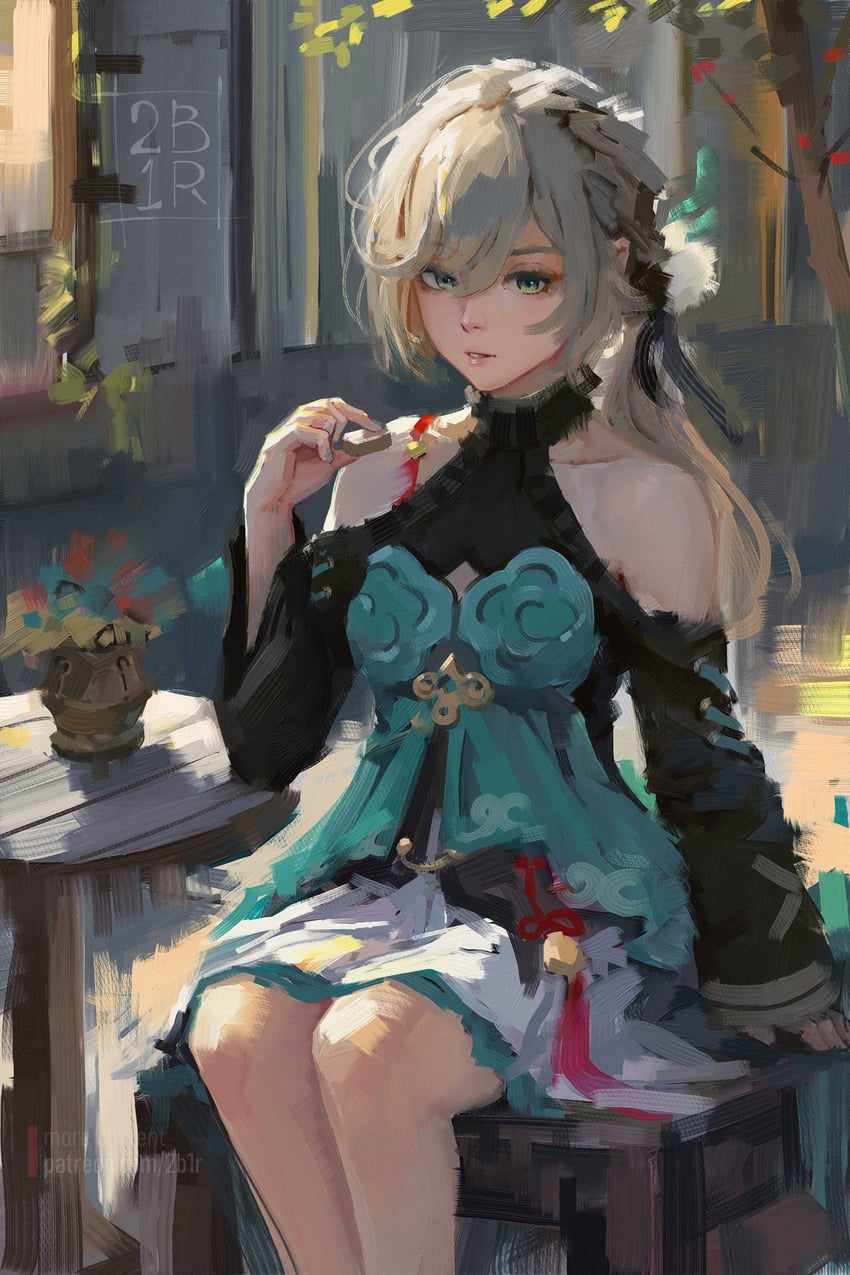 qingque (honkai and 1 more) drawn by ravine_bells