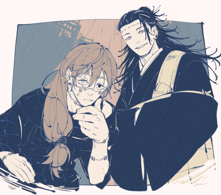 getou suguru and mahito (jujutsu kaisen) drawn by mim_(mimya0600)