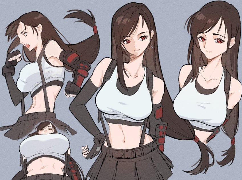 tifa lockhart (final fantasy and 3 more) drawn by ota_(ota-0000)