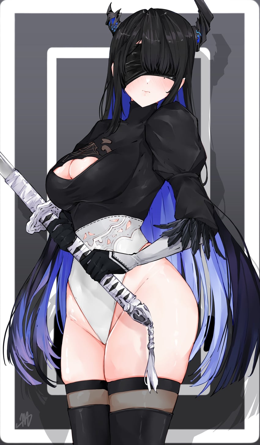 2b and nerissa ravencroft (hololive and 3 more) drawn by ma_draws
