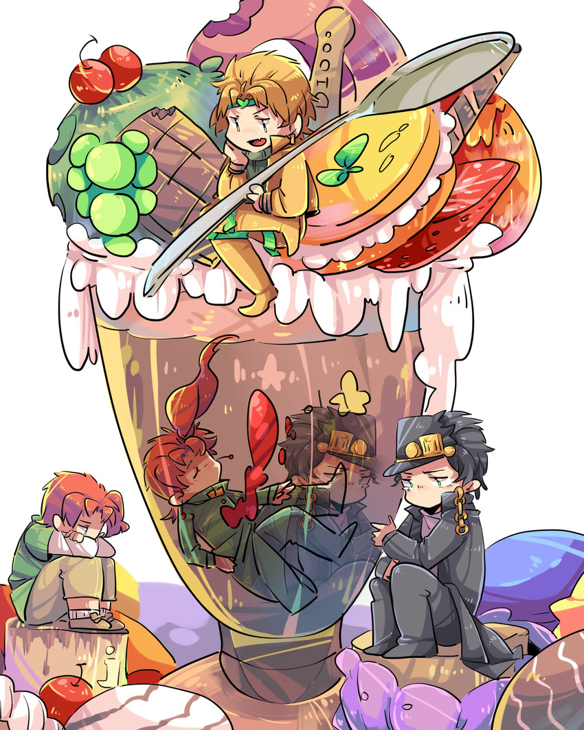 kujo jotaro, dio brando, and kakyoin noriaki (jojo no kimyou na bouken and 1 more) drawn by ytr