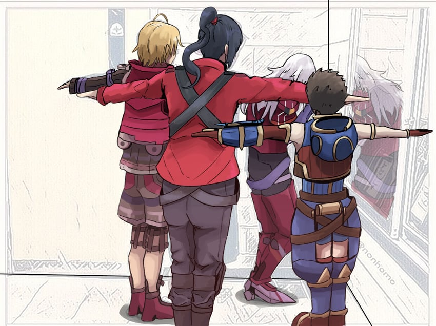 rex, shulk, noah, and elma (xenoblade chronicles and 4 more) drawn by loukyiakiya