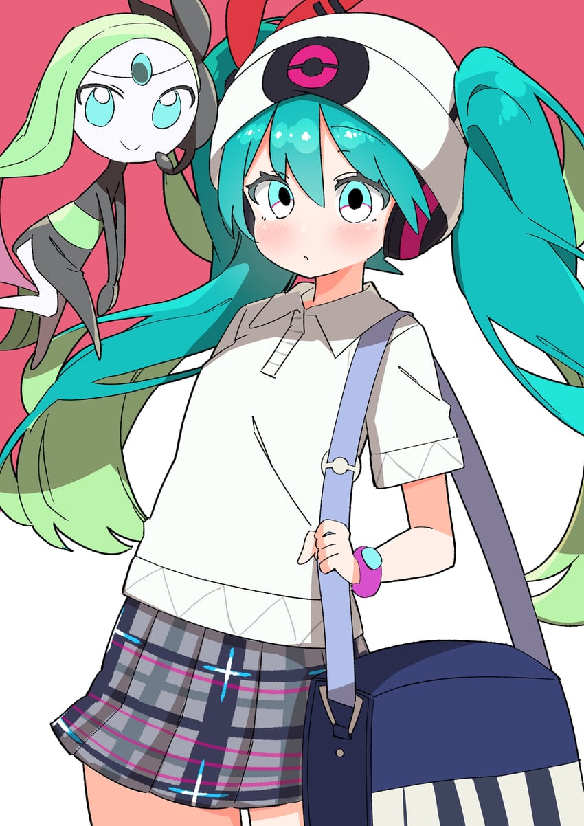 hatsune miku, meloetta, and psychic miku (pokemon and 2 more) drawn by uruti_2388
