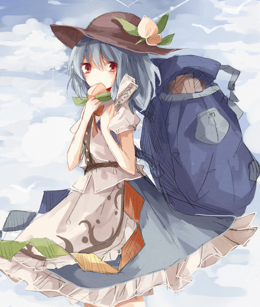 hinanawi tenshi (touhou and 1 more) drawn by apple_da-ze