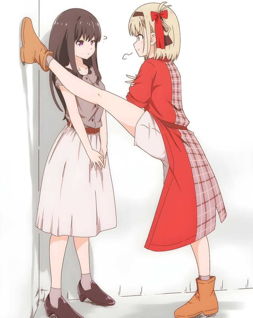 nishikigi chisato and inoue takina (lycoris recoil) drawn by hitorilily