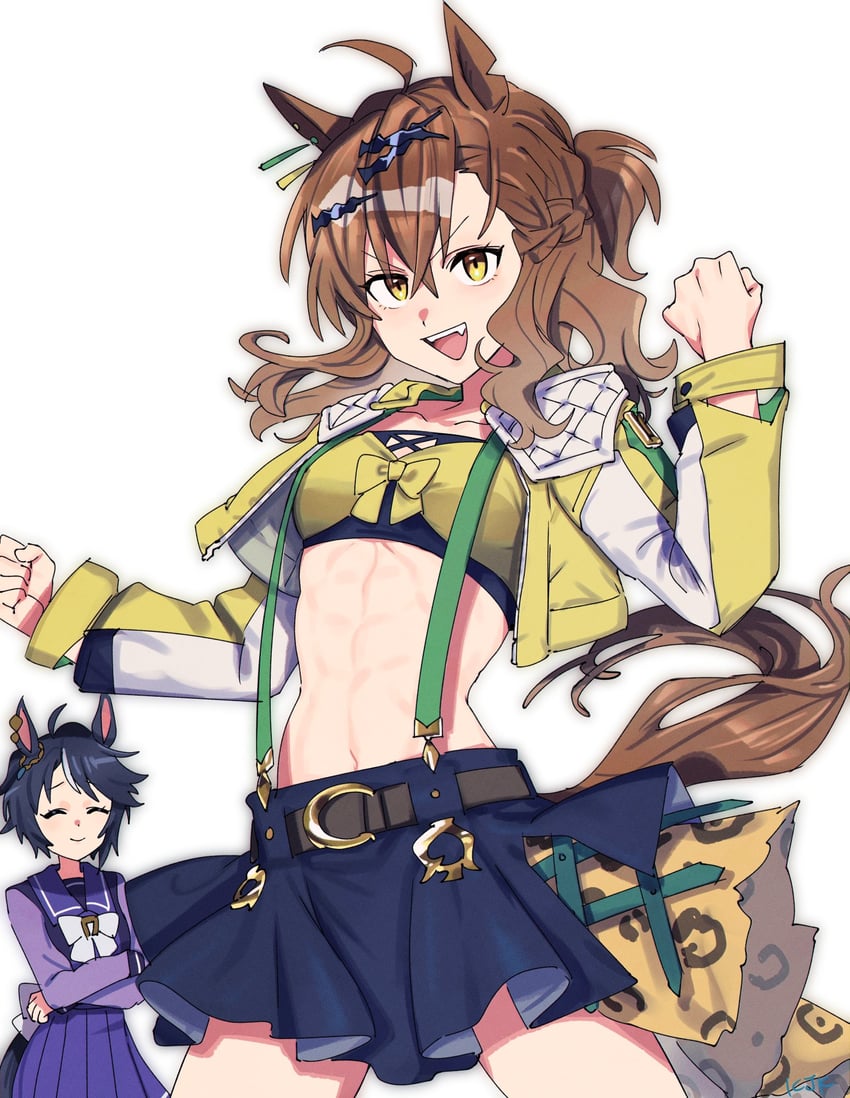 jungle pocket and fuji kiseki (umamusume and 1 more) drawn by fig_(lchijiku)