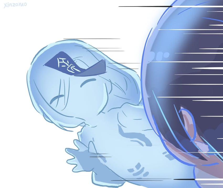 yelan and shenhe's talisman spirit (genshin impact) drawn by xinzoruo